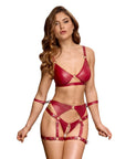 Cottelli Red Crotchless Bondage Set