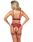 Abierta Fina Open Red Lace Set