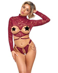 Abierta Fina Open Red Lace Body