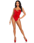 Leg Avenue Sequin Boned Bodysuit Red