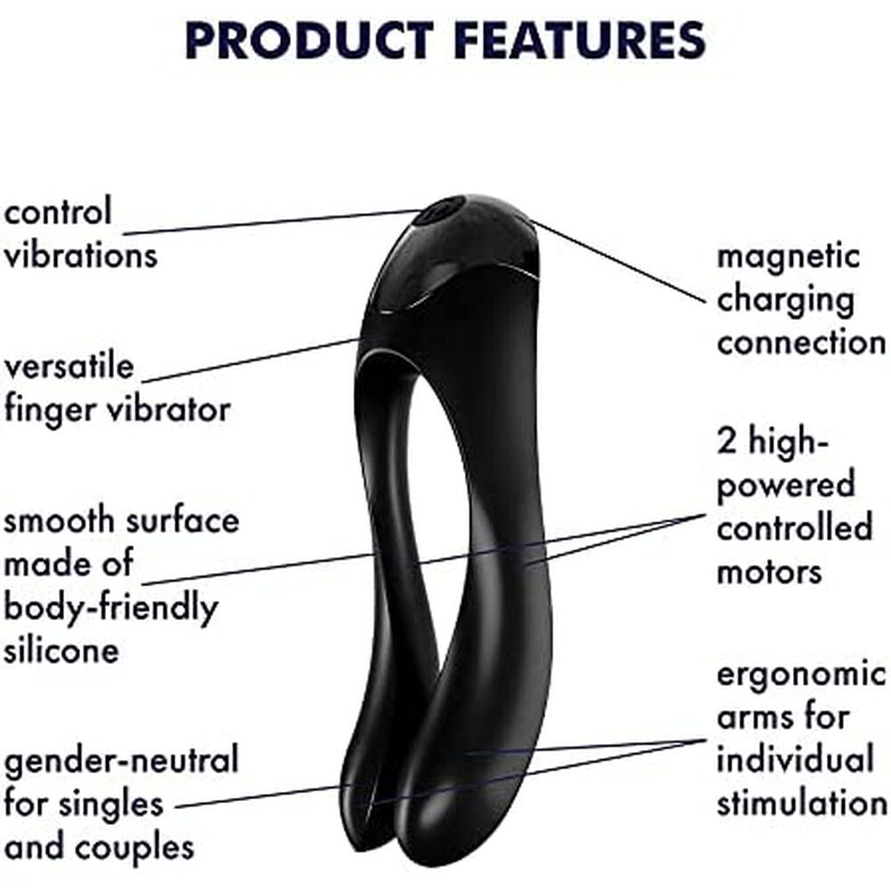  Candy Cane Finger Vibrator Black