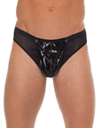 Mens Black GString With PVC Pouch