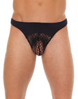 Mens Black GString With A Net Pouch