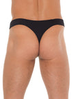 Mens Black GString With Zipper On Pouch