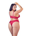 Cottelli Plus Size Red Lace Bra And Briefs