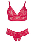 Cottelli Plus Size Red Lace Bra And Briefs