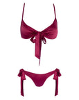 Cottelli Tie Up Bra And Briefs Set Red