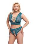 Cottelli Curves Bralette and Crotchless Thong Set