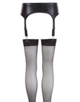 NOXQSE Wet Look Suspender Belt And Stockings