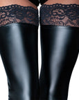 Noir Handmade Black Footless Lace Top Stockings