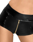 Noir Black Zip Up Hot Pants