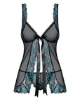 Obsessive Open Front Babydoll And String Black