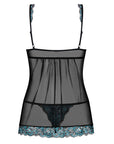 Obsessive Open Front Babydoll And String Black