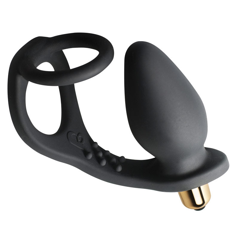 ROZen Cockring And Anal Plug Black