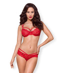 Red Lace Bra And GString