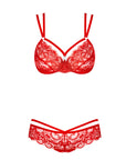 Red Lace Bra And GString