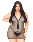 Leg Avenue Fishnet Zip Up Dress Plus Size UK 18 to 22