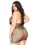 Leg Avenue Fishnet Zip Up Dress Plus Size UK 18 to 22