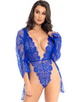 Leg Avenue Floral Lace Teddy and Robe