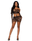 Leg Avenue Lace Tube Dress and Gloves Black UK 6 to 12