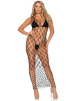 Leg Avenue Hexi Net Maxi Dress Black UK 8 to 14