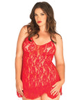 Leg Avenue Rose Lace Flair Chemise Red UK 14 to 18