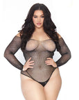 Leg Avenue Crystalized Long Sleeve Body Plus Size UK 18 to 22