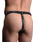 Strict Male Cock Ring Harness with Silicone Anal Plug