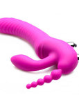 Regal Rider Vibrating Silicone Strapless Strap On Triple G Dildo