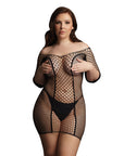 Le Desir Black Duo Net Sleeved Mini Dress UK 14 to 20