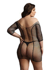 Le Desir Black Duo Net Sleeved Mini Dress UK 14 to 20