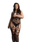 Le Desir Black Suspender Bodystocking UK 14 to 20