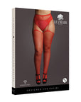 Le Desir Suspender Rhinestone Pantyhose Red UK 14 to 20