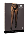 Le Desir Suspender Leopard Pantyhose Black UK 14 to 20