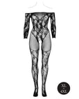 Le Desir Bodystocking With Off Shoulder Long Sleeves