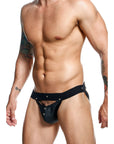 Male Basics Dngeon Peekaboo Jock Black One Size