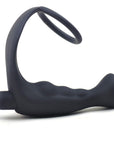 Black Silicone Anal Plug Vibrator with Cock Ring