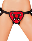 Lux Fetish Red Heart Strap On Harness