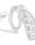 Man Cage 11  Male 4.5 Inch Clear Chastity Cage With Anal Plug