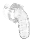 Man Cage 12  Male 5.5 Inch Clear Chastity Cage With Anal Plug