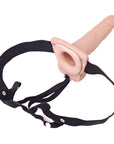 Erection Assistant Hollow Vibrating StrapOn 6 inch Flesh Pink