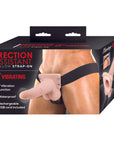 Erection Assistant Hollow Vibrating StrapOn 6 inch Flesh Pink