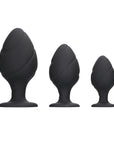 Ouch Silicone Swirled Butt Plug Set Black