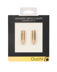 Ouch Magnetic Nipple Clamps Diamond Bullet Gold