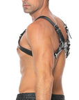 Ouch Chest Bulldog Harness Black Large to Xlarge