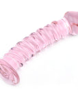 Textured Pink Glass Dildo