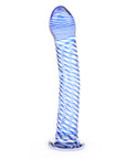 Glass Dildo With Blue Spiral Design