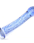 Glass Dildo With Blue Spiral Design