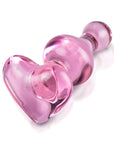 Icicles No.75 Pink Heart Glass Butt Plug