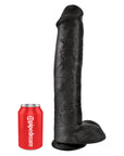 King Cock 15 Inch Cock with Balls Black